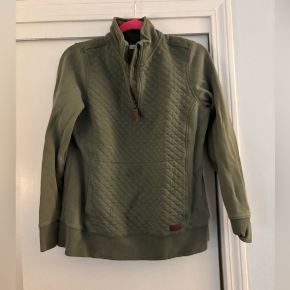 LL BEAN Quilted Quarter Zip. Size M.